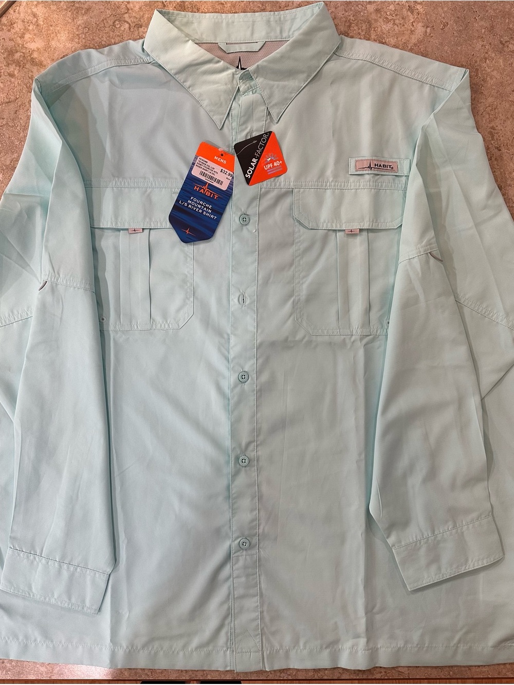 Habitat Men’s Long-Sleeve Button-Down Shirt in Light Aqua